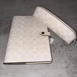 Coach chalk notebook and pencil case set
